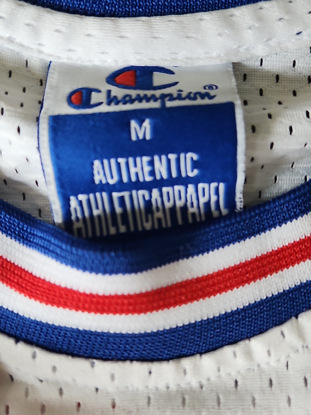 Champion White Tune Squad Basketball Jersey with Red & Blue Accents & JORDAN 23 - Picture 4 of 14